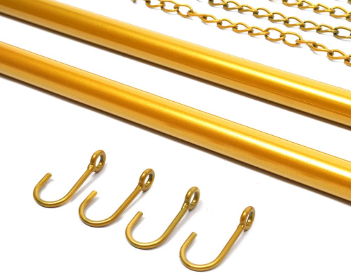 2St Kleiderstange Gold Metall Kleiderständer Hängend Kleidung Kette Gestell Kleidungsstück Ausstellungsstand