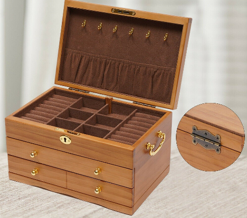 Geschenk 3 Stock Schmuckkästchen Geschenk case Die Uhren Halskette Bo+Haken