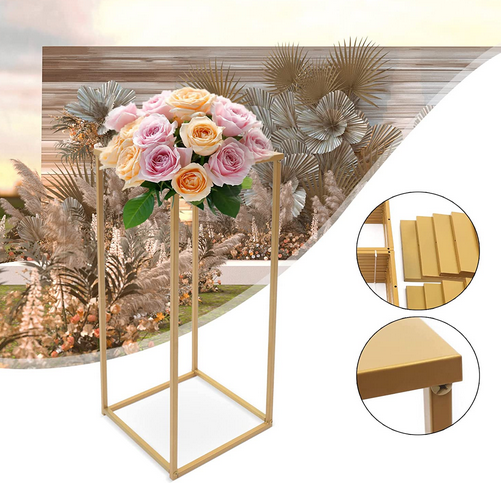 10 Stück Hochzeit Blumenständer Gold Blumenhocker Metall Blumenboden Vase 80cm Hoch Blumenständer für Hochzeit Party Dekoration