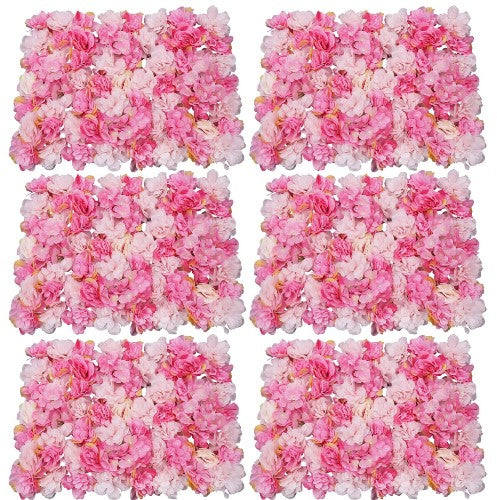Künstliche Blumen Säule Wand, 6X Künstliche Blumenwand Rosenwand DIY Schöne Hintergrunddekoration Kunstblumen Panel