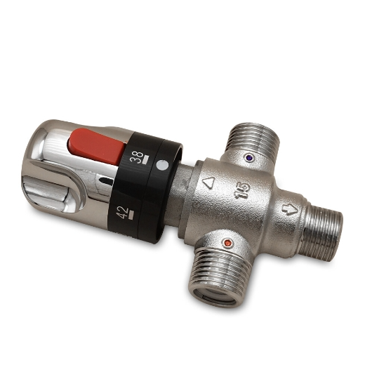 3 Wege Heiß Kaltwasser Mischventil Thermostatisch Thermostat KontrolleTemperatur