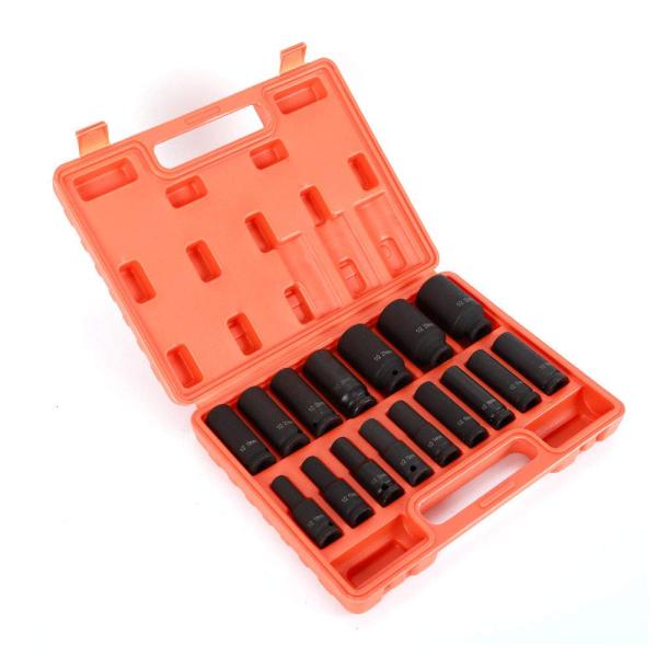 16tlg Schlagschrauber Nüsse Set 1/2 Zoll 10-32 Mm Stecknüsse Schlagnüsse Set