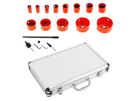 17-tlg 19-76mm HSS Lochsäge Set Metall Dosenbohrer Bohrkronen Satz Lochkreissäge mit Koffer