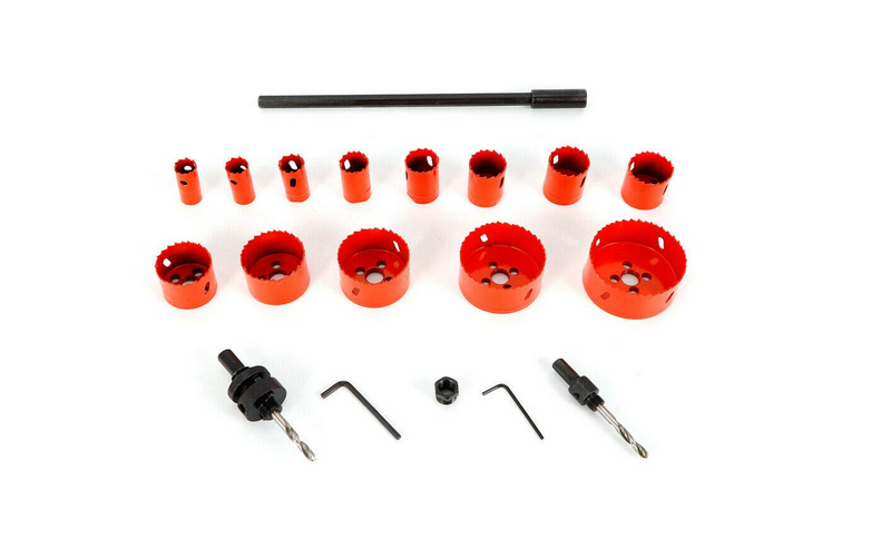 17-tlg 19-76mm HSS Lochsäge Set Metall Dosenbohrer Bohrkronen Satz Lochkreissäge mit Koffer