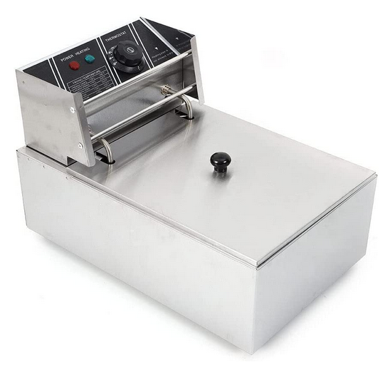 Elektrische Fritteuse 2500W Edelstahl Friteuse Temperatur Einstellbar mit Abnehmbarem Ölkorb Gastro Imbiss Friteuse für das Heimrestaurant