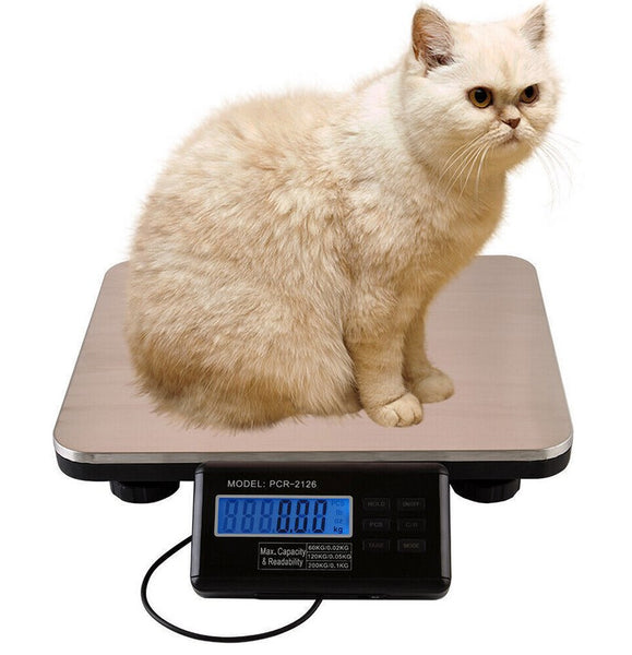 150kg / 0.05kg Edelstahl Wiegeplattform Digitalwaage mit Tara- und Zähl-Funktion