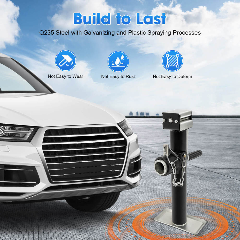 2X Stützfuß mit Kurbel 1000kg 1T Stützlast Schwerlaststütze Ausdrehstütze