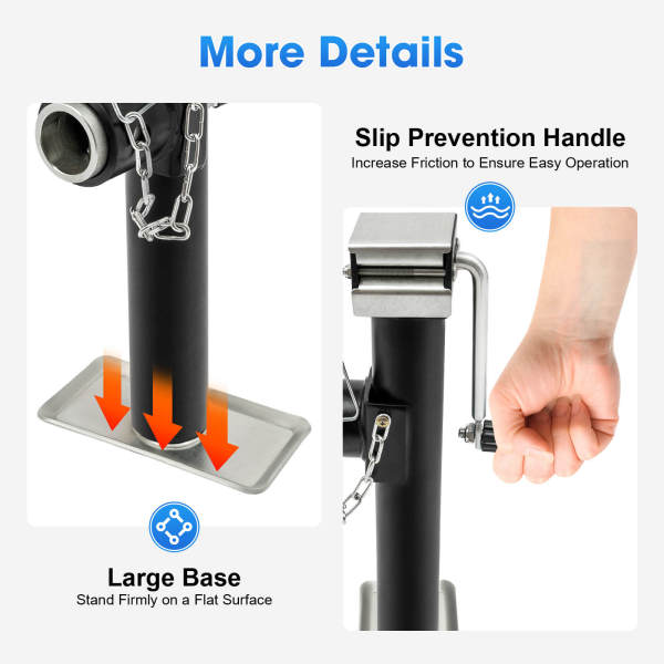 2X Stützfuß mit Kurbel 1000kg 1T Stützlast Schwerlaststütze Ausdrehstütze