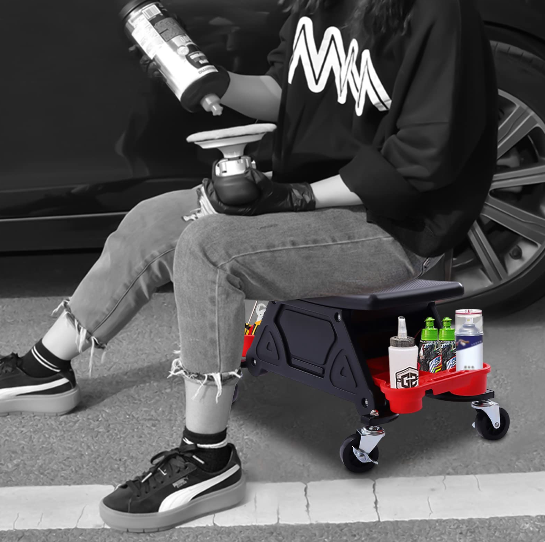 Dieser bewegliche und robuste Mechanikerhocker wird Ihre Arbeitseffizienz verbessern und Sie bei der Arbeit entlasten.Die glatte Oberfläche und das abnehmbare Design machen diesen Mechanikerhocker leicht zu reinigen.