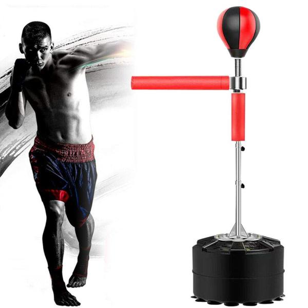 CNCEST 1.9M Boxsack Standboxsäcke 360 ° drehbarem Reaktionsstab Trainingsgeräte Freistehender