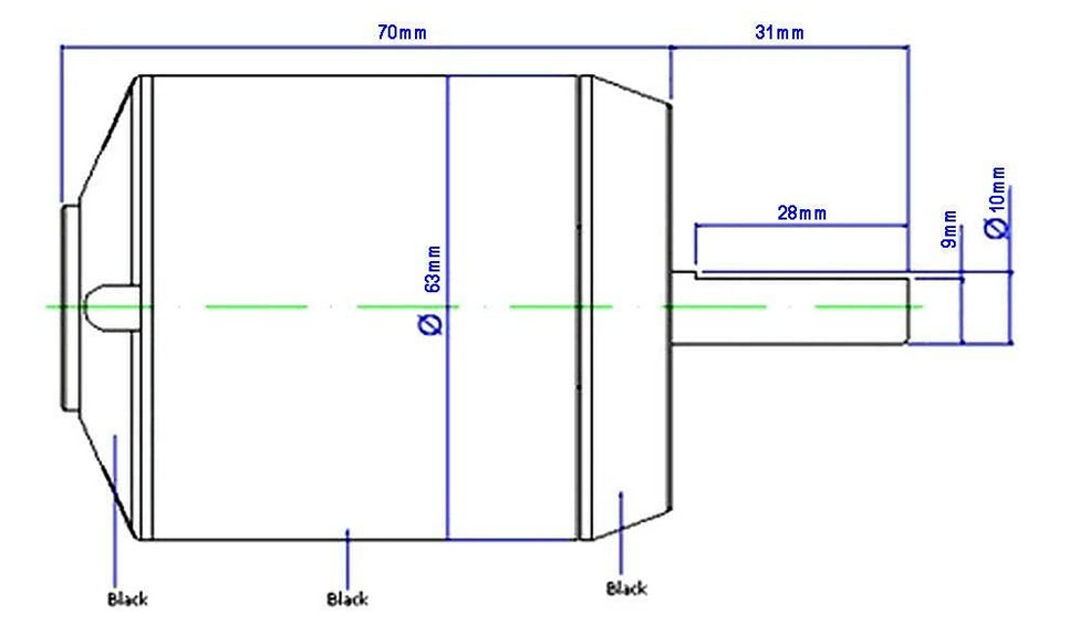 2900W 170KV C6374  Bürstenloser Motor für elektrisches Skateboard Longboard mit JST 5P 2.0 Hall Stecker