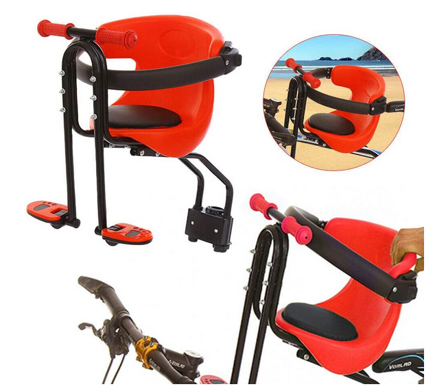 Fahrrad Sicherheits-Kindersitz Abnehmbar Fahrrad Kindersitz Vorne mit Pedal und Griff bis 30kg