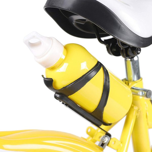 12 Zoll Gelb Kinderfahrrad mit Stützräder Korb Kinderrad Fahrrad