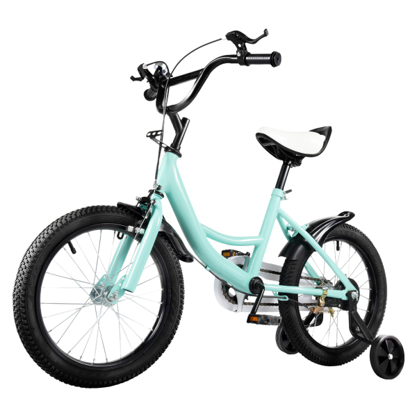 16 Zoll Kinderfahrrad Jugendfahrrad Kinderfahrrad Fahrrad mit Zusatzrad Grün