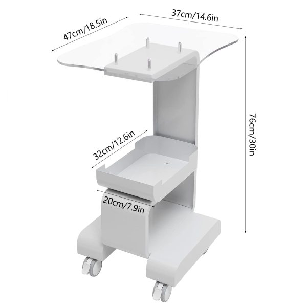 Beauty Salon Trolley Kosmetikwagen Salonwagen Arbeitswagen Tragbar Gerätewagen Rollwagen für Schönheitsinstrument