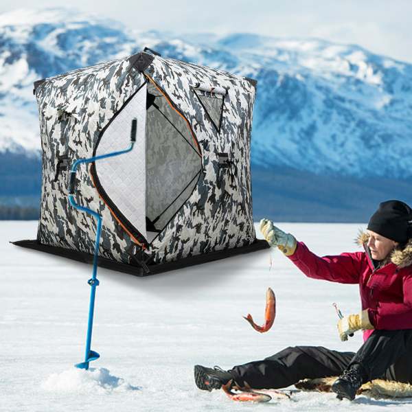 Tragbares Eisfischerzelt, Eisfischerzelt Campingzelt, Fischerhütte Wärmezelt für Eisfischer.
