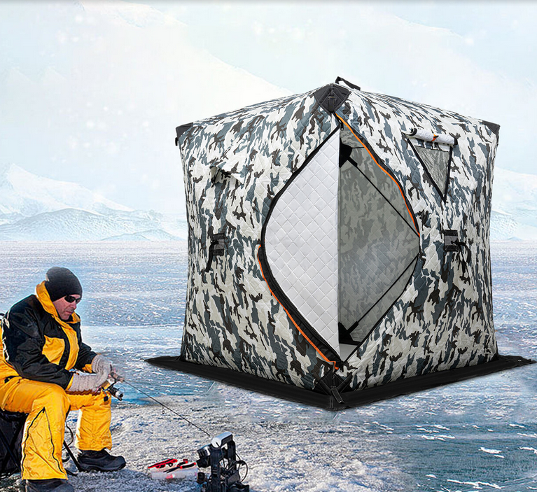 Tragbares Eisfischerzelt, Eisfischerzelt Campingzelt, Fischerhütte Wärmezelt für Eisfischer.