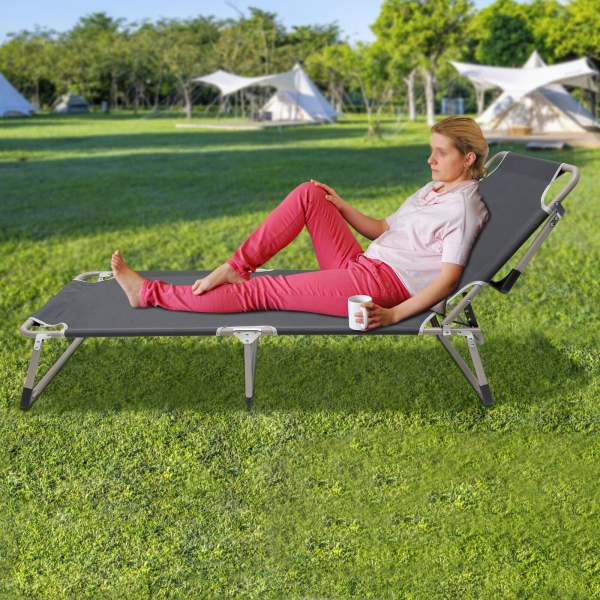 Campingbett Feldbett Klappbar Campingliege Oxfordgewebe Outdoor-Stuhl für Campingplatz Terrasse Strand Garten Büro