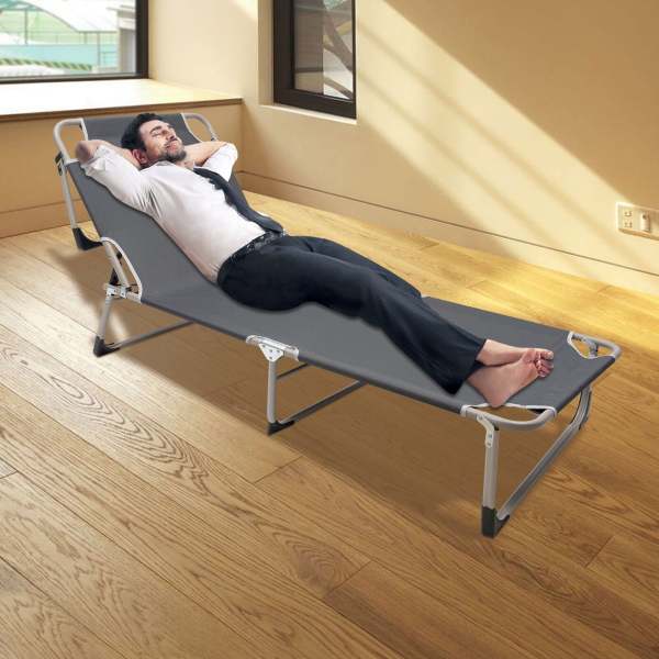 Campingbett Feldbett Klappbar Campingliege Oxfordgewebe Outdoor-Stuhl für Campingplatz Terrasse Strand Garten Büro