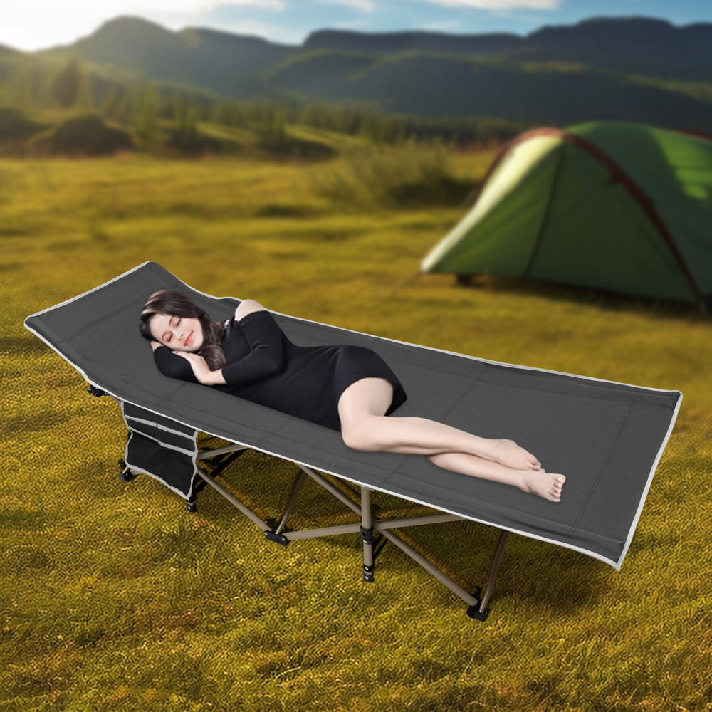 Campingbett - Reisebett - Faltbares Feldbett - Für Campingwanderungen - Leichtes Schlafbett für den Außenbereich