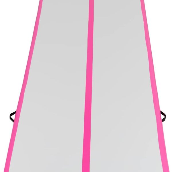 CNEST 1*4m Rosa aufblasbare Gymnastikmatte mit elektrischer Pumpe, 4inches Stärke PVC Tumbling Matte