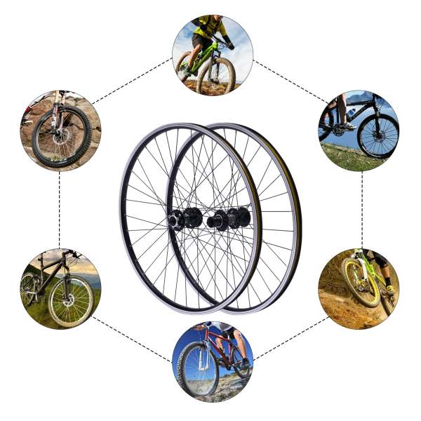 MTB-Laufradsatz 29 Zoll, Alu-Felge Scheibenbremse  Schnellspanner Vorderrad Hinterrad schwarz Fahrrad Laufradsatz