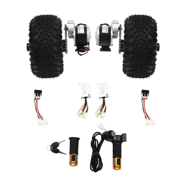 CNCEST 10" Digitaler Bildschirm Motor Drive Air Wheel Conversion Kit Doppelradsatz für Elektro-Strandroller Radsatz für Elektro Cart Roller