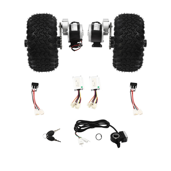 CNCEST 10" Daumensteuerung Motor Drive Air Wheel Conversion Kit Doppelradsatz für Elektro-Strandroller Radsatz für Elektro Cart Roller