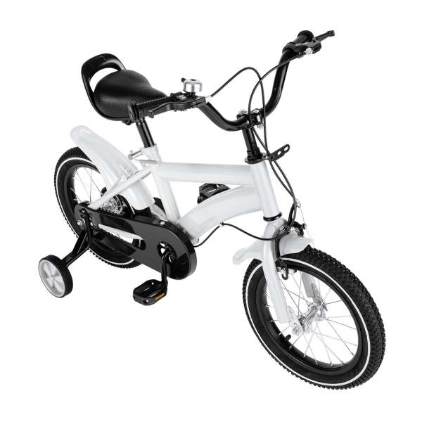 14" Kinder Fahrrad Kid Balance Reiten Bike mit Stützrädern Weiß