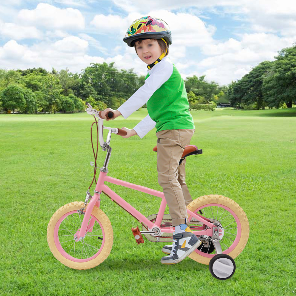 14 Zoll Kinderfahrrad für Mädchen/Jungen, für Kinder im Alter von 3-4 Jahren und einer Körpergröße von 90-110 cm (Rosa)