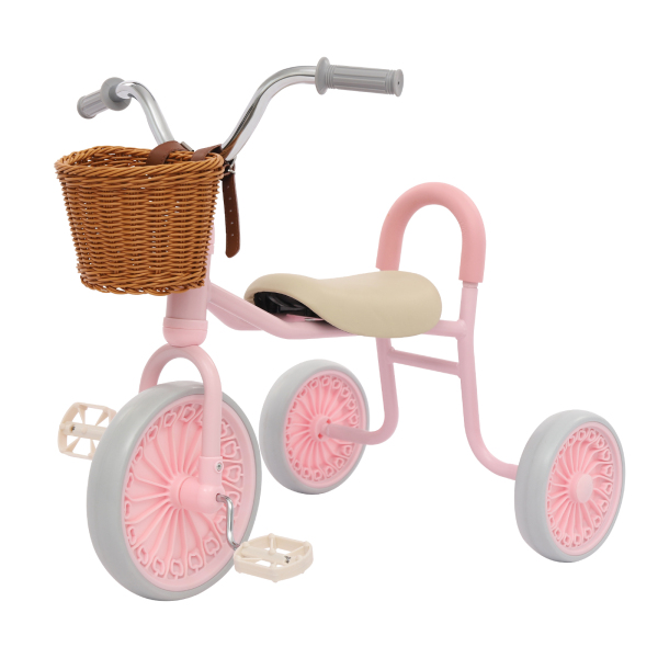 Kinder Dreirad für 2-6 Jahre alt Rosafarbenes Kinderdreirad mit Pedalen