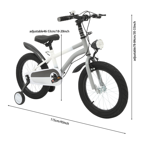 16-Zoll-Kinderfahrrad für Kinder von 106–135 cm Größe und 5–8 Jahren – Grau 16-Zoll-Kinderfahrrad für Kinder von 106–135 cm Größe und 5–8 Jahren – Grau