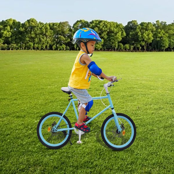 20 Zoll Kinderfahrrad Jungen Mädchen Fahrrad ab 6-9 Jahre 130-155cm Freestyle Kinder Fahrrad, Blau