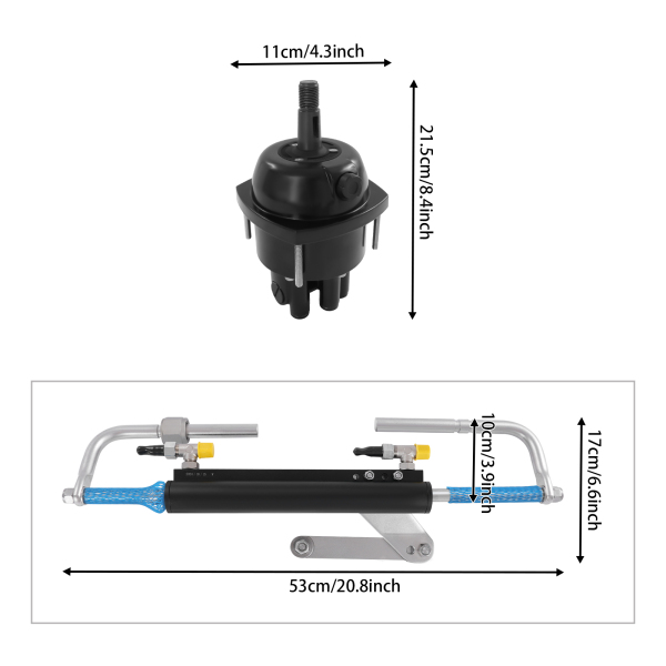 Hydraulisches Außenborder-Lenkkit, 90 PS Hydraulik-Lenkmechanismus für Boote mit Steuerpumpe, Hydraulisches Boots-Lenkkit