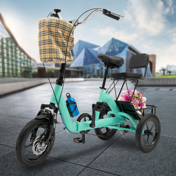 14 Zoll Dreirad für Erwachsene, Faltbares Dreirad Fahrrad Premium Erwachsene Dreirad