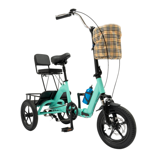 14 Zoll Dreirad für Erwachsene, Faltbares Dreirad Fahrrad Premium Erwachsene Dreirad