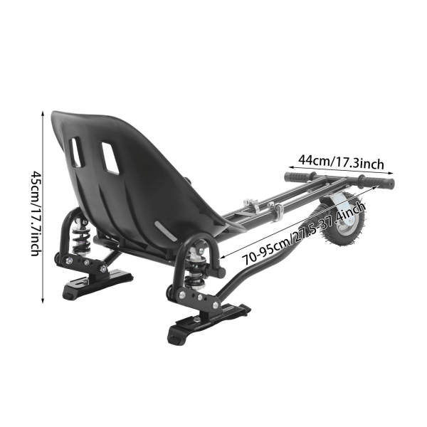 Schwarzer Hoverboard-Sitzaufsatz, Sitzaufsatz für Balance-Scooter, verstellbarer Hoverboard-Sitzaufsatz, Tragkraft: 100 kg