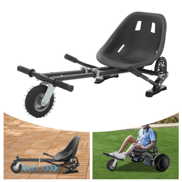 Schwarzer Hoverboard-Sitzaufsatz, Sitzaufsatz für Balance-Scooter, verstellbarer Hoverboard-Sitzaufsatz, Tragkraft: 100 kg