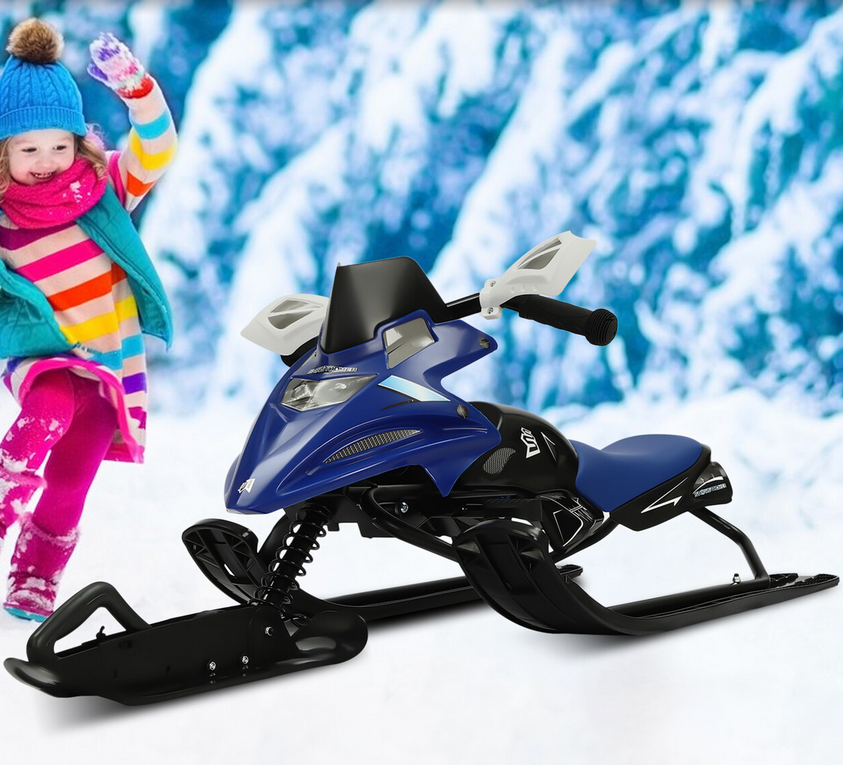 Lenkschlitten bis 80 kg Schlitten für Kinder Kinderschlitten Skiboblenkschlitten mit Bremse,Zugseil,Stoßdämpfer