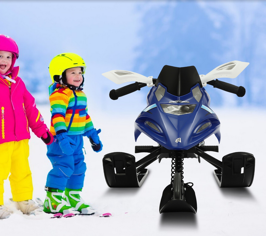 Lenkschlitten bis 80 kg Schlitten für Kinder Kinderschlitten Skiboblenkschlitten mit Bremse,Zugseil,Stoßdämpfer