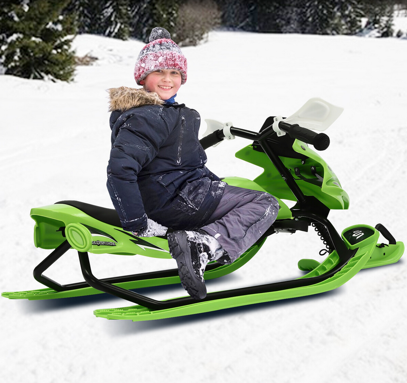 Lenkschlitten bis 80 kg Schlitten für Kinder Kinderschlitten Skiboblenkschlitten mit Bremse,Zugseil