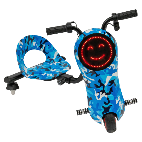 CNCEST Dreirad mit Elektromotor Kinder Elektro-Drift-Scooter Drift Trike Scooter Tarnblau