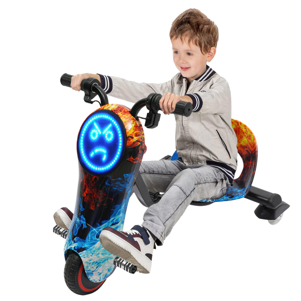 CNCEST Dreirad mit Elektromotor Kinder Elektro-Drift-Scooter Drift Trike Scooter Flamme