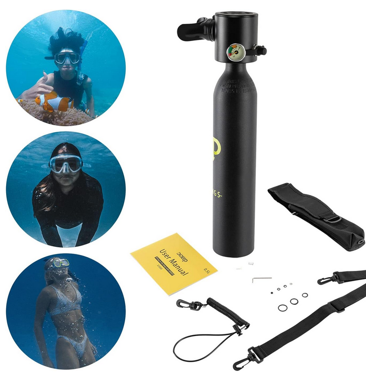 Mini Tauchflasche Für Tauchanfänger Tauchen Sauerstoffflasche 0.5L Taucherflasche Für Unterwasseratmung  Bis 10m-30m