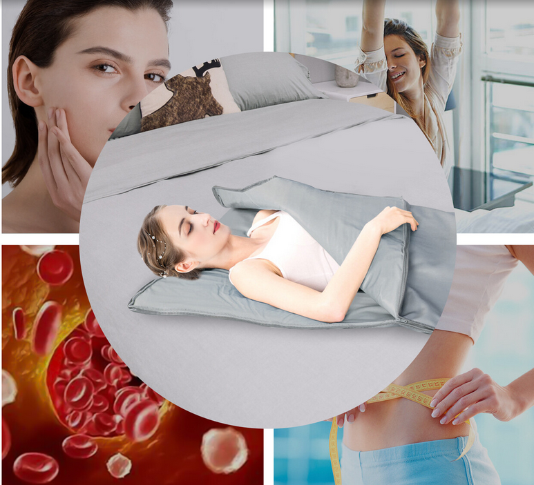 Fern-Infrarot-Saunadecke, 2 Zone Controller Sauna Blanket Saunasack Körper Shaper Massage Detox-Therapie