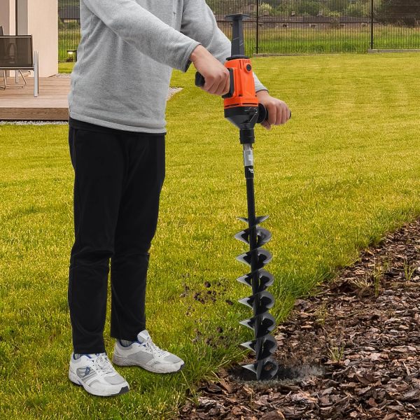 Elektrischer Erdbohrer Erdlochbohrer Pfahlbohrer Gartenbohrer Bohrerlänge 120mm