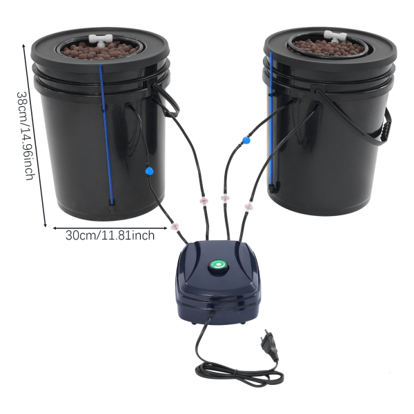 2-teiliges Hydrokultursystem, 5-Gallonen-Tiefwasserkultur mit Luftpumpe, Mechanismus für Tiefwasserkultivierung 2-teiliges Hydrokultursystem, 5-Gallonen-Tiefwasserkultur mit Luftpumpe, Mechanismus für Tiefwasserkultivierung