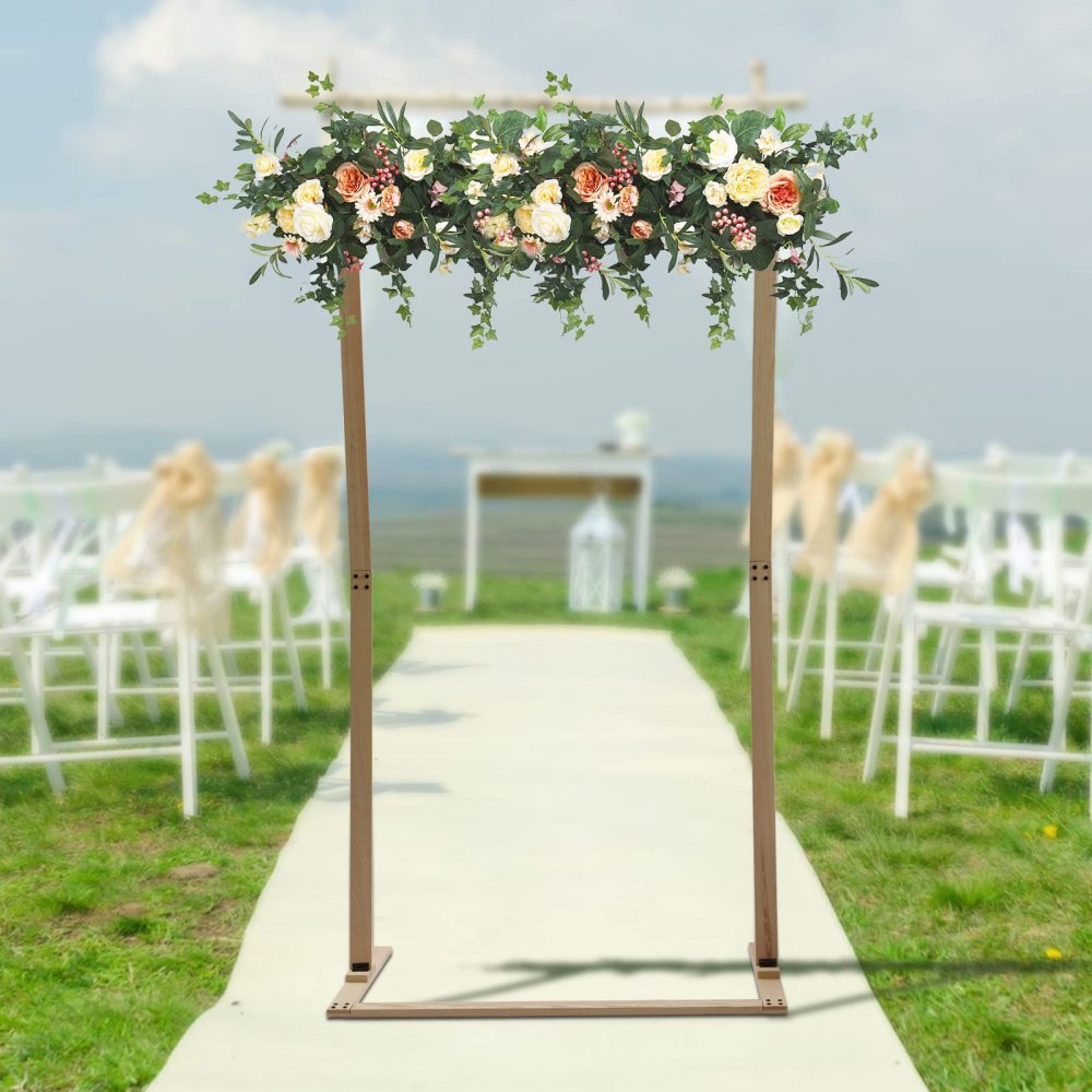 CNCEST Hochzeit Blumenständer aus Holzbogen Hochzeitsbogen Abnehmbarer
