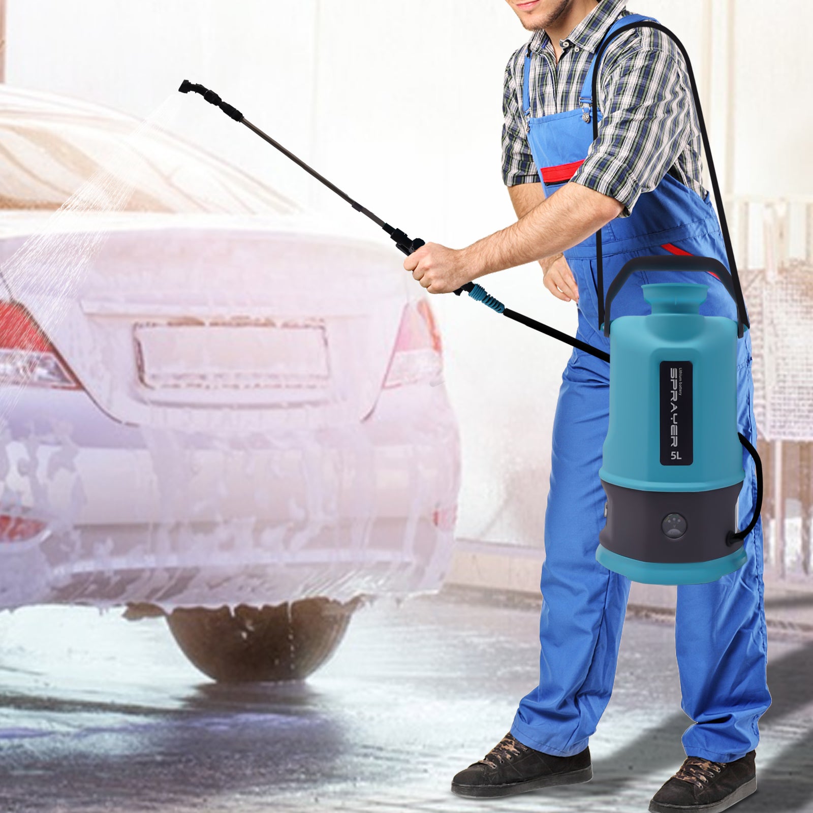 3.2 Gallon batteriebetriebener Sprüher für Langzeitsprüher, Gartensprüher für Unkrautsprüher mit justierbarem Sprühstab und mehreren Düsen