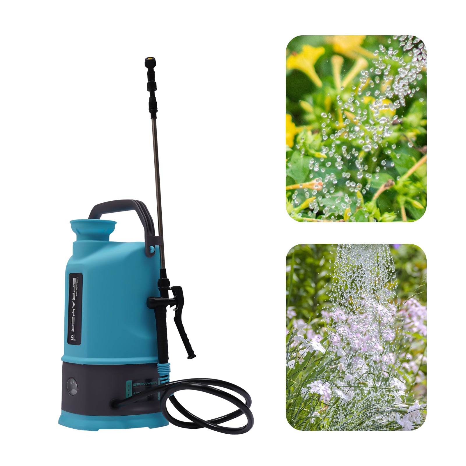 3.2 Gallon batteriebetriebener Sprüher für Langzeitsprüher, Gartensprüher für Unkrautsprüher mit justierbarem Sprühstab und mehreren Düsen